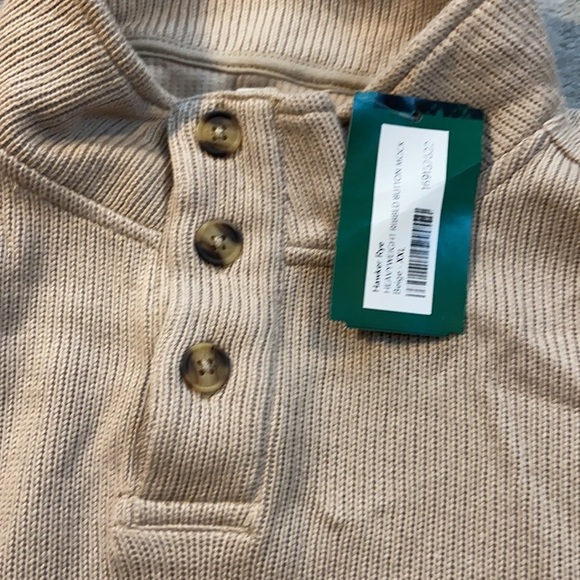 Men’s Hawker Rye ribbed button mock sweater XXL new - Picture 2 of 3